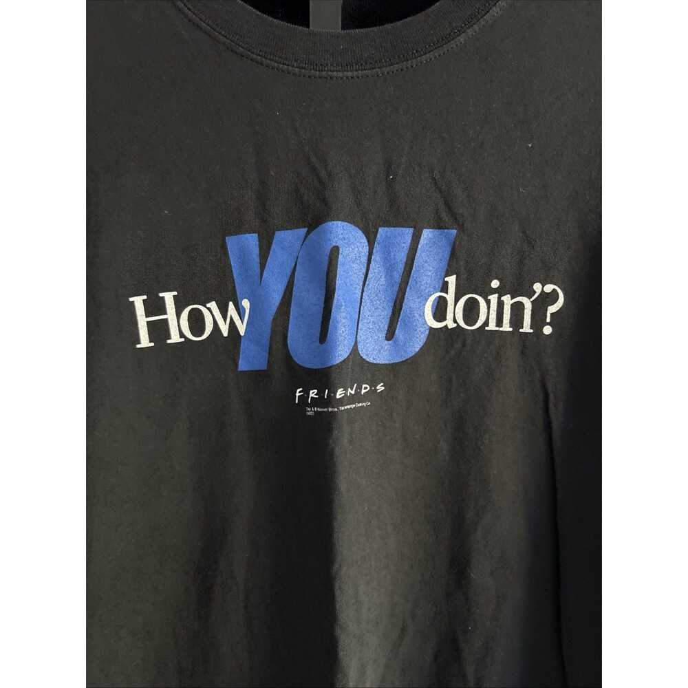 Friends TV Show "How YOU Doin'?" Graphic T-Shirt NBC Experience Store XXL Black